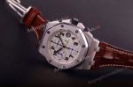 Copy Audemars Piguet Royal Oak AAA Grade SS White Chronograph Brown Leather Gift Watch